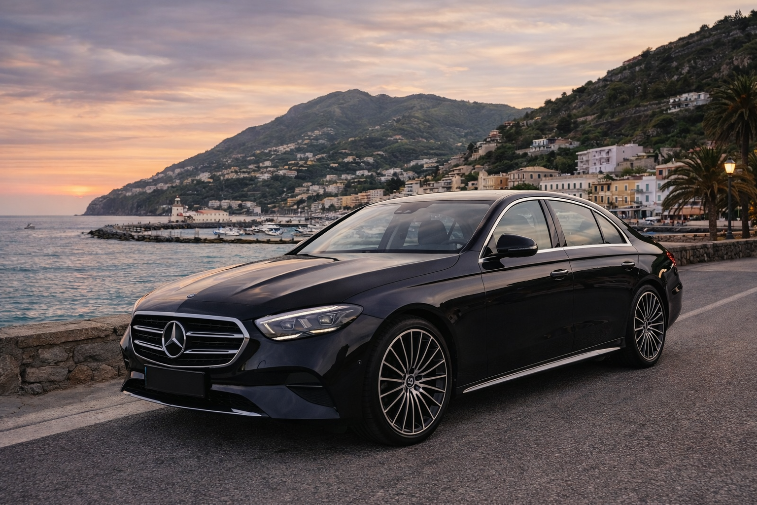 Mercedes E 270 for private transfers between Naples and Ischia
